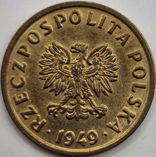 Moneta 5 groszy 1949 brąz