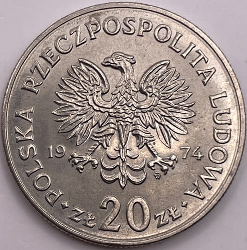 Moneta 20 zł Marceli Nowotko 1974