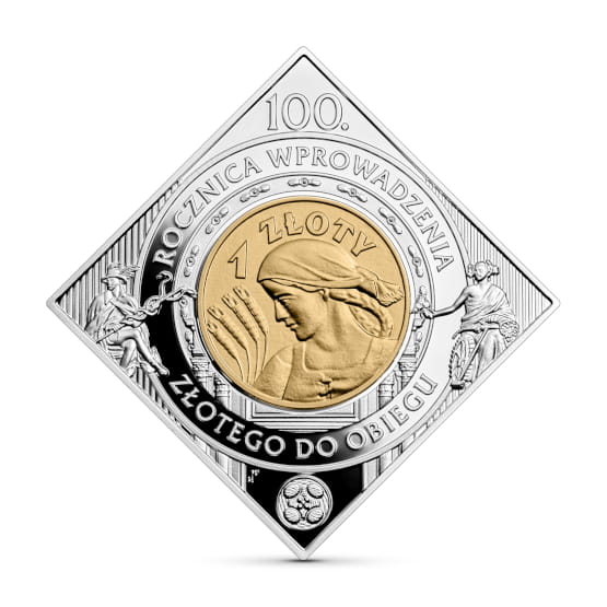 Moneta 1 zł 100. rocznica wprowadzenia złotego do obiegu