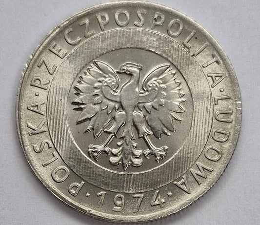 Moneta 20 zł Wieżowiec i kłosy 1974 b.z.