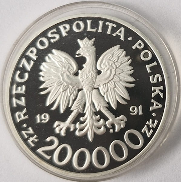 Moneta 200 000 zł Michał Tokarzewski-Karaszewicz Torwid 1991