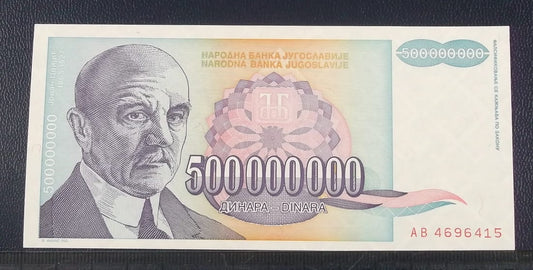 500.000.000 dinarów JUGOSŁAWIA