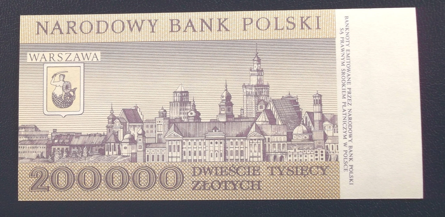200000 zł Warszawa 1989 UNC
