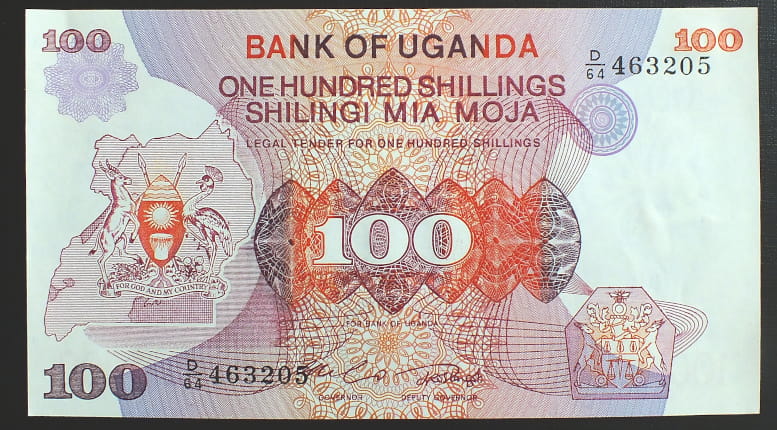 100 Szylingów - Uganda 1982 r.