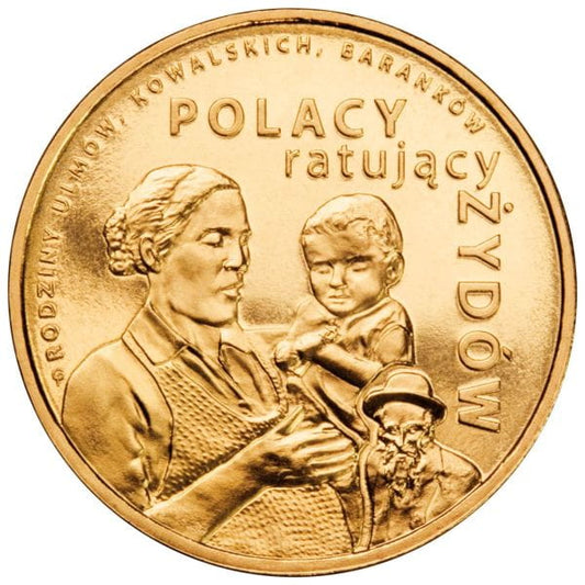 2 zł Polacy ratujący Żydów – rodzina Ulmów, Kowalskich, Baranków