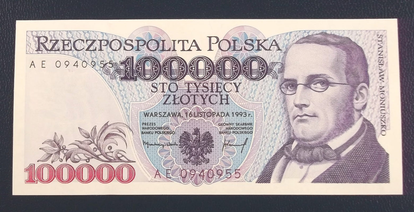 100000 Stanisław MONIUSZKO 1993 UNC