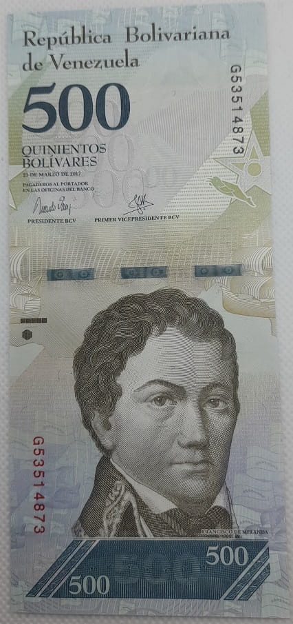 Wenezuela banknot 500 Bolivares 2017 UNC