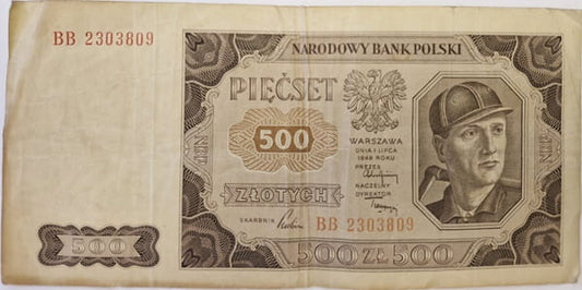 Banknot 500 zł 1948 stan 3