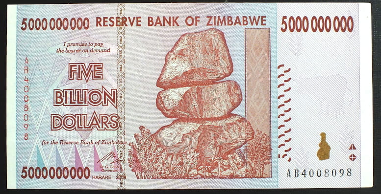 5 000 000 000 Dollars - Zimbabwe