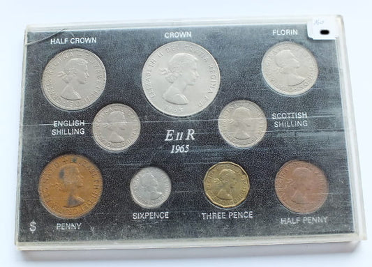 Zestaw monet GB 1965 - 9 monet