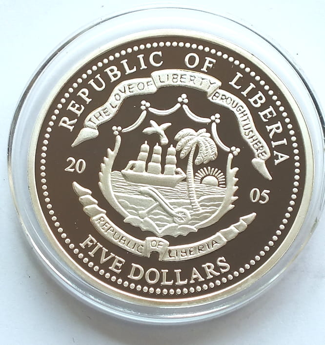 5 dolarów Liberia Benedict XVI