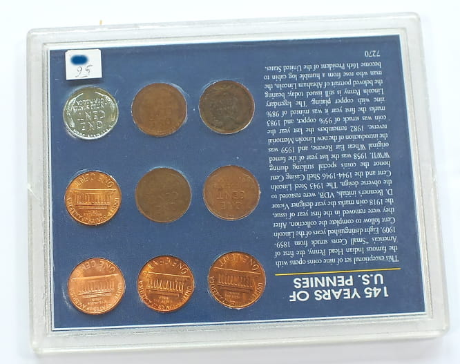 9 x 1 cent 1895-2005