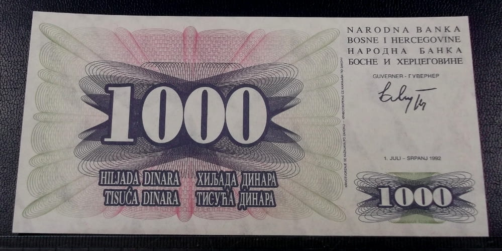 1000 dinarów BOŚNIA I HERCEGOWINA