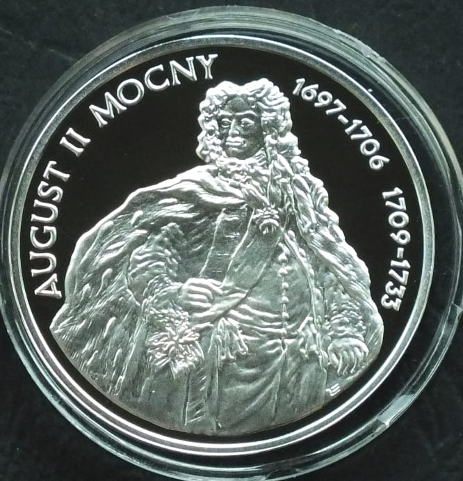 10 zł August II Mocny (1697-1706, 1709-1733) - półpostać