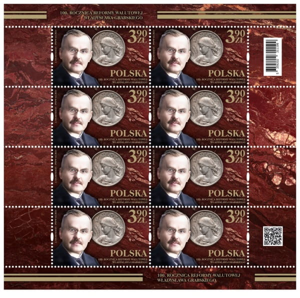 Znaczki 100 rocznica reformy walutowej Władysława Grabskiego 2024 5363