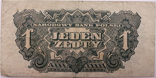 Banknot 1 złoty 1944 r. seria lubelska