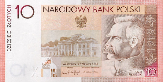 Banknot 10 zł 90 rocznica odzyskania Niepodległości 2008