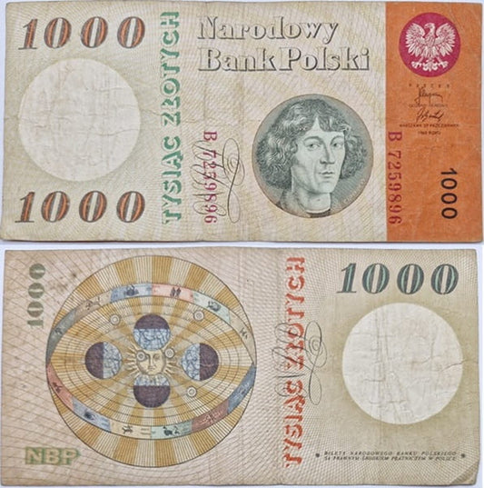 Banknot 1000 zł 1965 stan 3
