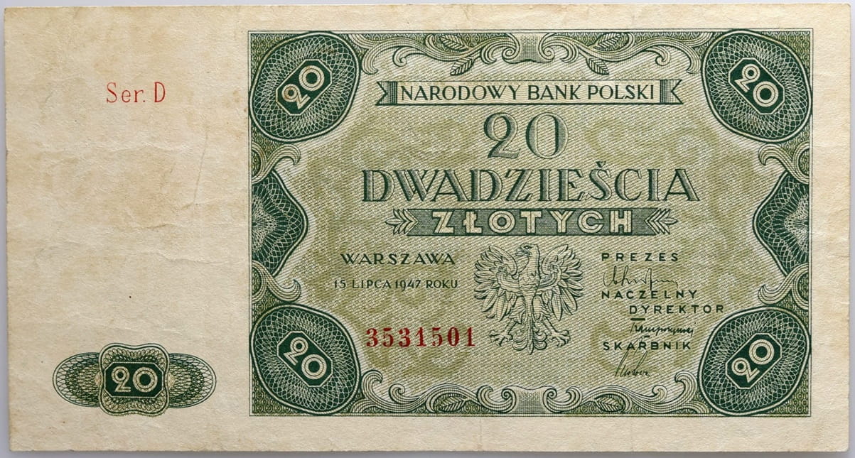 Banknot 20 zł 1947
