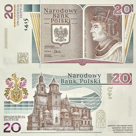 Banknot 20 zł 600. rocznica Urodzin Jana Długosza 2015