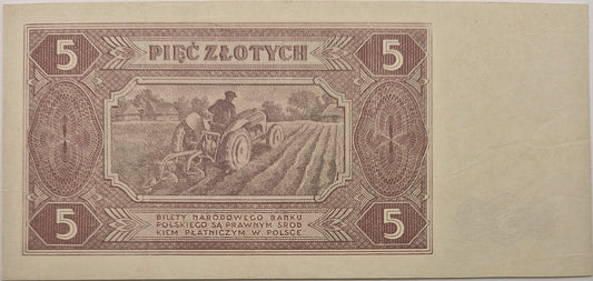 Banknot 5 złotych 1948 stan 2