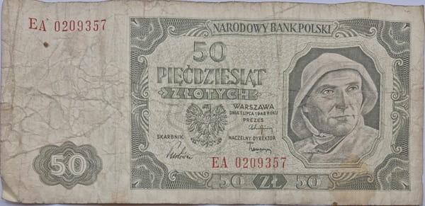 Banknot 50 zł 1948 stan 4