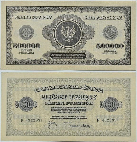 Banknot 500 000 marek polskich 1923