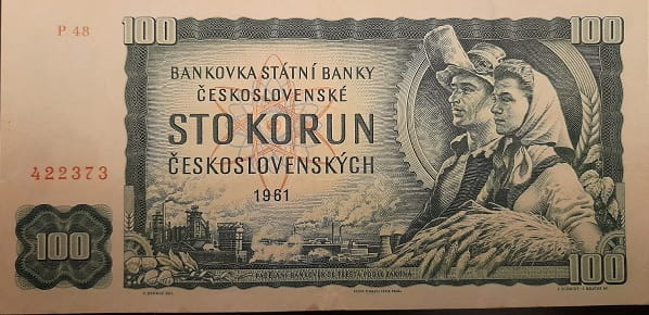 Czechosłowacja banknot 100 koron 1961 r. stan 3