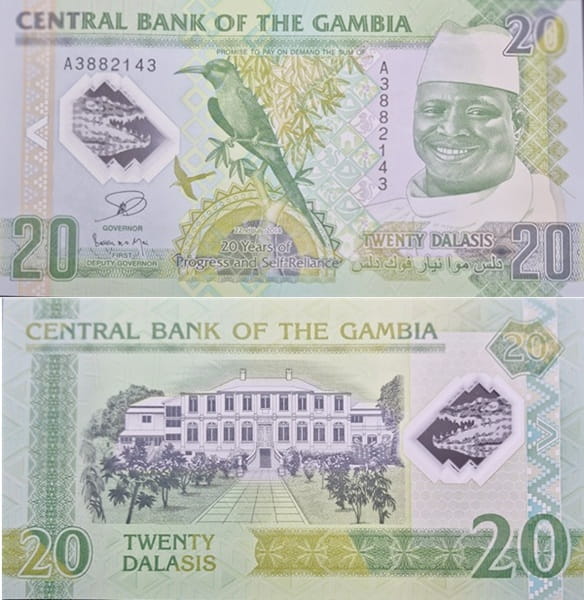 Gambia banknot 20 dalasis 2014