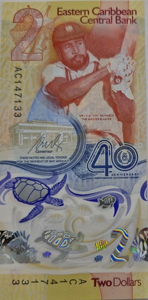 Karaiby Wschodnie banknot 2 dolary 2023 UNC