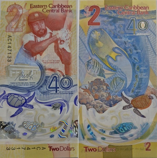 Karaiby Wschodnie banknot 2 dolary 2023 UNC
