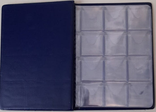 Klaser na monety 96 okienek 33x33 mm niebieski