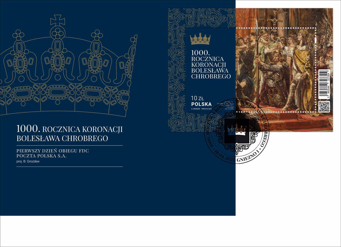 Koperta FDC 1000 rocznica koronacji Bolesława Chrobrego 2025