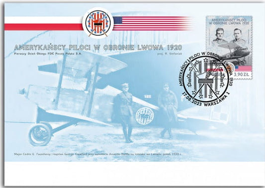 Koperta FDC Amerykańscy piloci w obronie Lwowa FDC 2023 5337