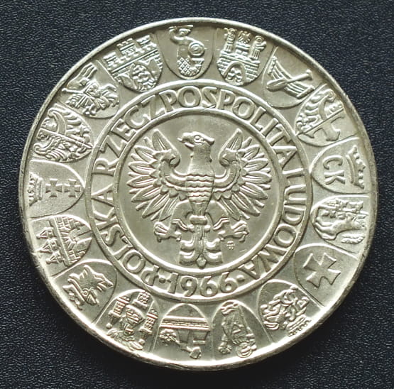 100 zł Mieszko i Dąbrówka 1966 - półpostać