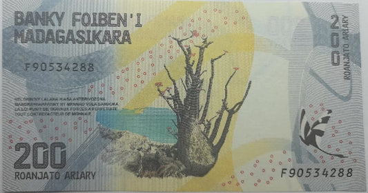 Madagaskar banknot 200 ariary 2017 UNC
