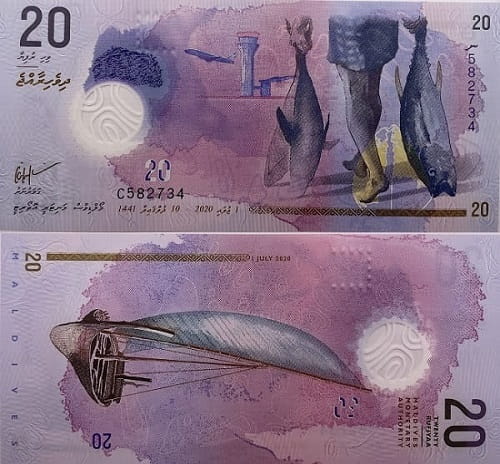 Malediwy banknot 20 rufiyaa 2020