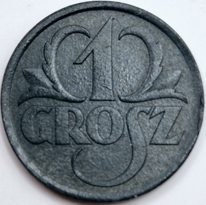 Moneta 1 grosz 1939 Zn