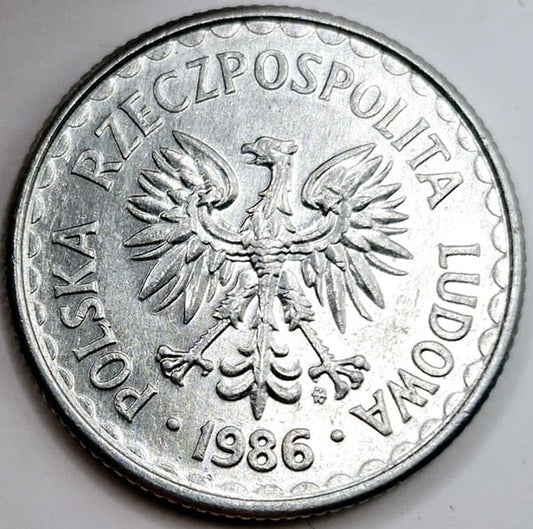 Moneta 1 złoty 1986 stan 1