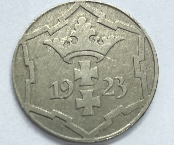 Moneta 10 fenigów Wolne Miasto Gdańsk 1923 r. stan 2