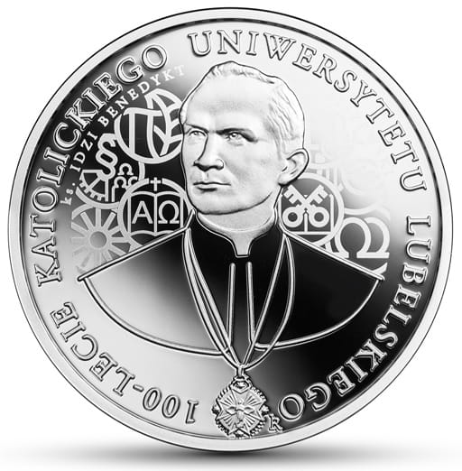 Moneta 10 zł  100. rocz.  Katolickiego Uniwersytetu Lubelskiego 2019 r.