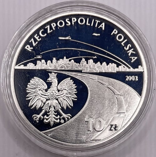 Moneta 10 zł 150-lecie przemysłu naftowego 2003 r.