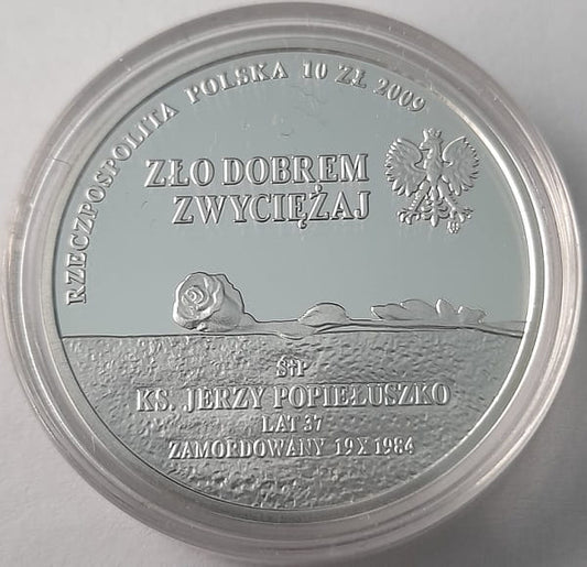 Moneta 10 zł 25. rocznica śmierci ks. Jerzego Popiełuszki 2009 r.