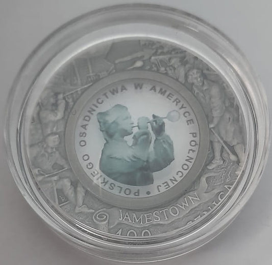 Moneta 10 zł 400. rocz. osadnictwa w Ameryce Północnej 2008 r.