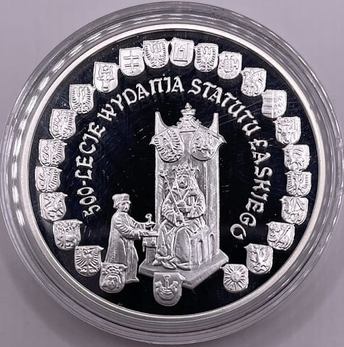 Moneta 10 zł 500-lecie statutu Łaskiego 2006 r.