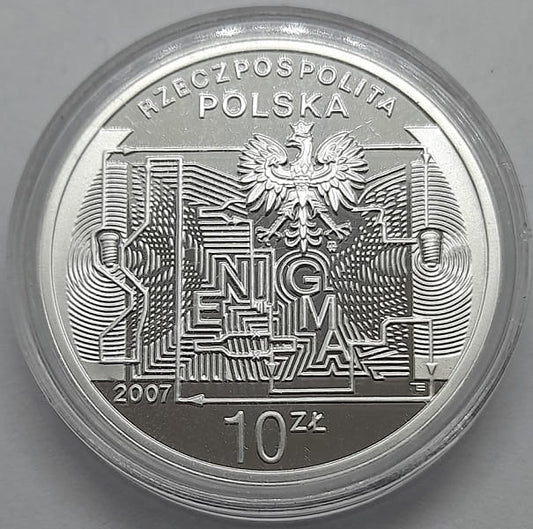 Moneta 10 zł 75 lat złamania szyfru Enigmy - Enigma 2007
