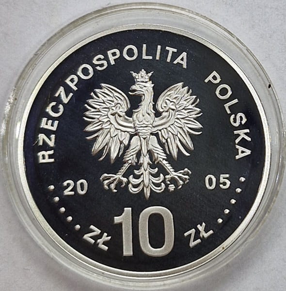 Moneta 10 zł August II Mocny półpostać 2005