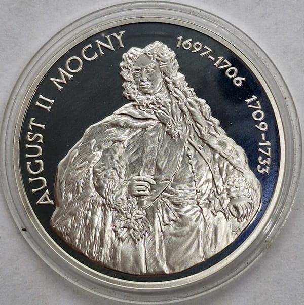 Moneta 10 zł August II Mocny półpostać 2005