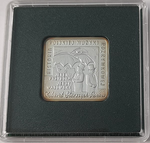 Moneta 10 zł Jeremi Przybora Jerzy Wasowski kwadrat 2011 r.