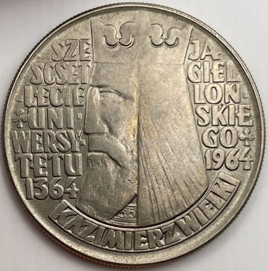 Moneta 10 zł Kazimierz Wielki wypukły 1964
